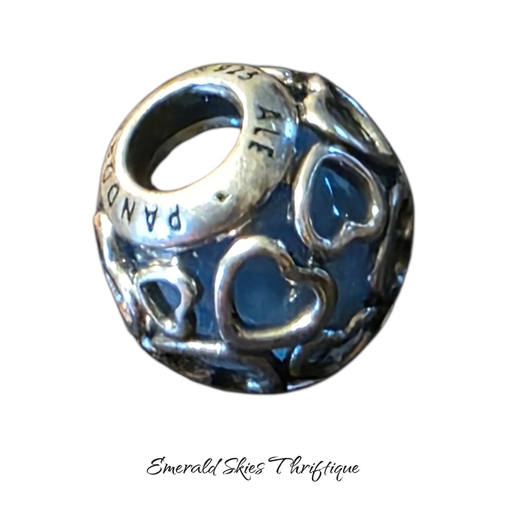 Authentic Pandora S925 ALE SS Encased In Love Blue Crystal free shipping